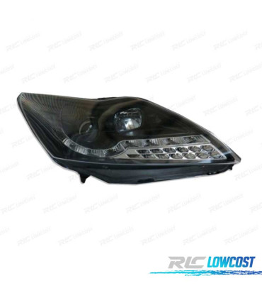 FAROS FORD FOCUS 08- LUZ DIURNA LED NEGRO