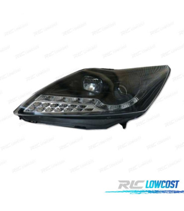 FAROS FORD FOCUS 08- LUZ DIURNA LED NEGRO