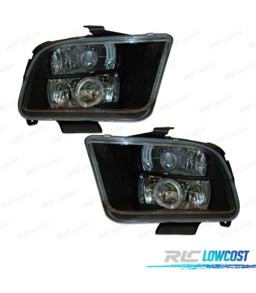 FAROS FORD MUSTANG 05- OJOS ANGEL LED NEGRO