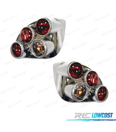 PILOTOS FORD FIESTA 96- LOOK LEXUS LED CRISTAL FONDO CROMO