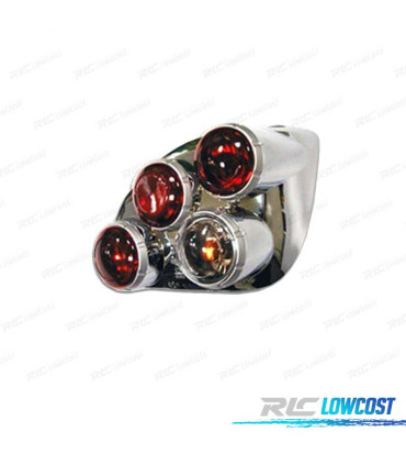 PILOTOS FORD FIESTA 96- LOOK LEXUS LED CRISTAL FONDO CROMO