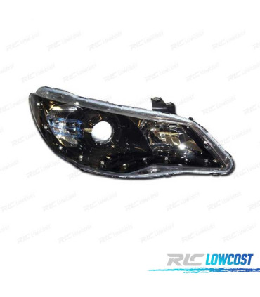 FAROS HONDA CIVIC 4P 05- LUZ DIURNA LED FONDO NEGRO