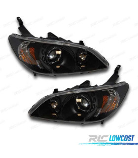 FAROS XENON PARA HONDA CIVIC 4P 04- OJOS ANGEL FONDO NEGRO