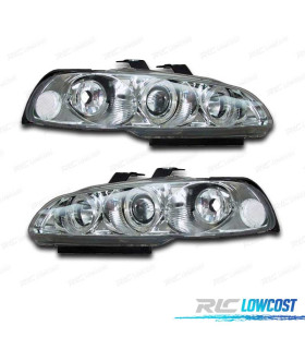 FAROS HONDA CIVIC III 3P 92-95 OJOS ANGEL FONDO CROMO