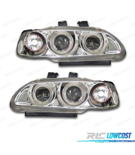 FAROS HONDA CIVIC 4P 92-95 OJOS ANGEL FONDO CROMO