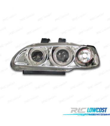 FAROS HONDA CIVIC 4P 92-95 OJOS ANGEL FONDO CROMO