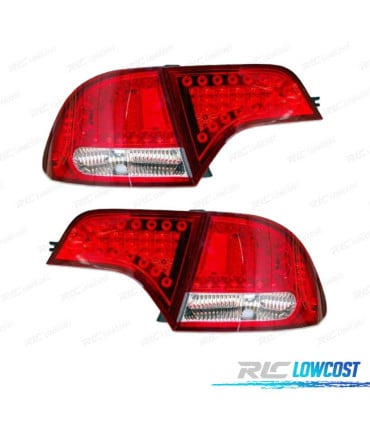 PILOTOS HONDA CIVIC HYBRID 4P 06- LOOK LEXUS LED ROJO CROMO