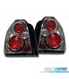 PILOTOS TRASEROS HONDA CIVIC 3P 96- LOOK LEXUS MODEL II FONDO CROMO
