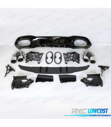 DIFUSOR MERCEDES CLASE A V177 AMG 18- SEDAN LOOK A45 + COLAS ESCAPE