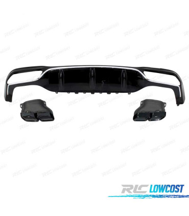 DIFUSOR MERCEDES W213 4P LOOK AMG E63 + COLAS ESCAPE NEGRO