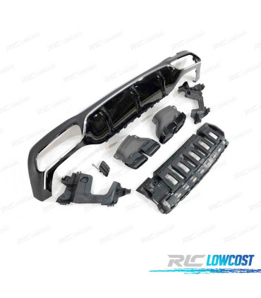 DIFUSOR MERCEDES W213 4P LOOK AMG E63 + COLAS ESCAPE NEGRO