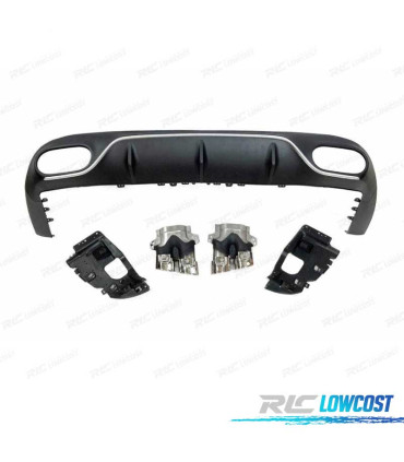 DIFUSOR MERCEDES W213 COUPE C238 LOOK E53 + COLAS ESCAPE NEGRO CROMO