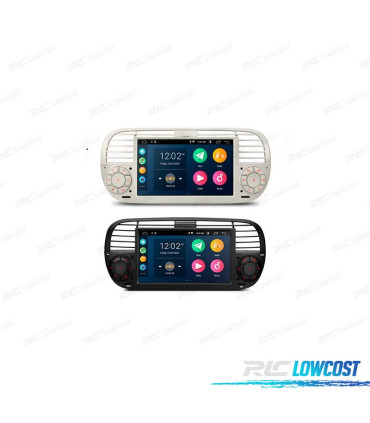 RADIO GPS ANDROID 12 PARA FIAT 500 07-15 BLANCO