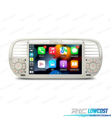 RADIO GPS ANDROID 12 PARA FIAT 500 07-15 BLANCO
