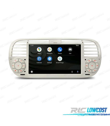 RADIO GPS ANDROID 12 PARA FIAT 500 07-15 BLANCO