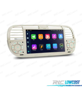 RADIO GPS ANDROID 12 PARA FIAT 500 07-15 BLANCO