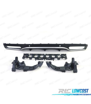 DIFUSOR MERCEDES CLASE C C205 COUPE AMG 14-18 LOOK C63 MOLDURA PLATEADA