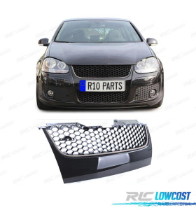 PARRILLA VOLKSWAGEN VW GOLF MK5 03-09 NEGRO MOLDURA PLATEADA