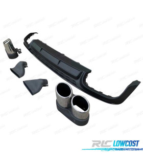 DIFUSOR AUDI A6 S LINE 18-22 LOOK S6 + COLAS ESCAPE CROMO