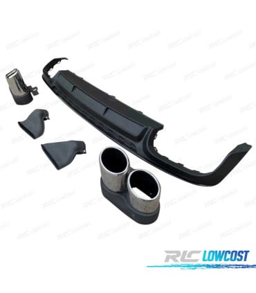 DIFUSOR AUDI A6 S LINE 18-22 LOOK S6 + COLAS ESCAPE CROMO