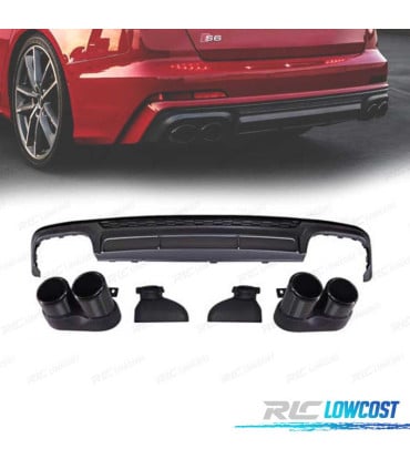 DIFUSOR AUDI A6 S LINE 19- LOOK S6 + COLAS ESCAPE NEGRO
