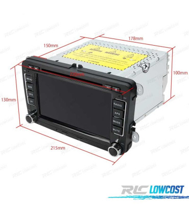 RADIO GPS ANDROID 13 PARA VOLKSWAGEN VW SEAT SKODA TOURAN 7" USB GPS TACTIL HD