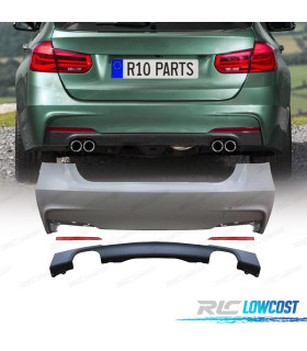 PARAGOLPES TRASERO BMW F30 12-19 LOOK M SALIDA DOBLE