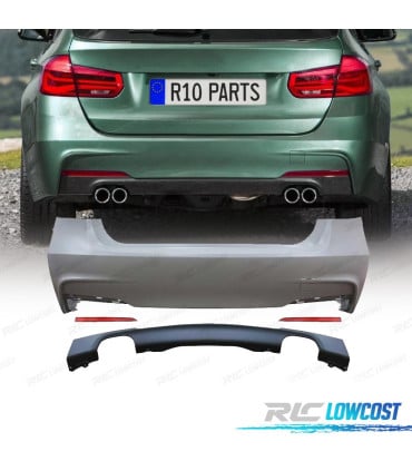 PARAGOLPES TRASERO BMW F30 12-19 LOOK M SALIDA DOBLE