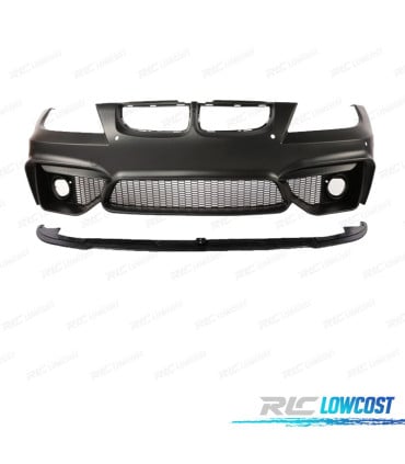PARAGOLPES DELANTERO BMW E90 E91 05-08 LOOK M4 PDC REJILLAS NIEBLA + SPOILER LIP