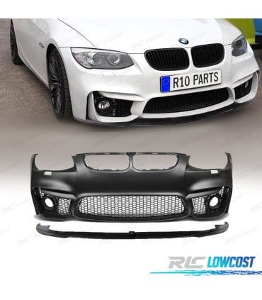 PARAGOLPES DELANTERO BMW E92 E93 06-10 LOOK M4 SRA REJILLAS NIEBLAS + SPOILER LIP