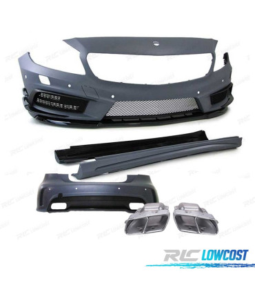 KIT CARROCERIA MERCEDES W176 AMG A45 PARAGOLPES + TALONERAS + COLAS ESCAPE