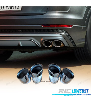 DIFUSOR AUDI Q8 18-23 LOOK SQ8 + COLAS DE ESCAPE PLATEADAS