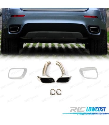 COLAS ESCAPE BMW X6 E71 E72 08-14 CUADRADA PLATA