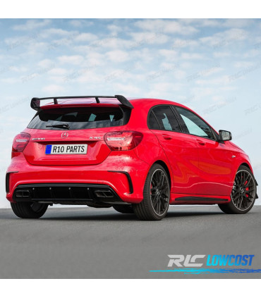 MOLDURAS TRASERAS MERCEDES W176 AMG 12-18 LOOK AMG A45 NEGRO BRILLO