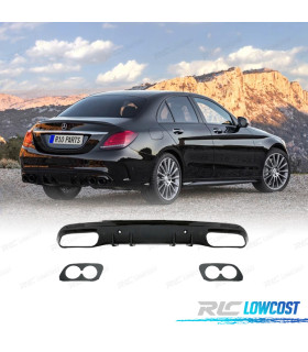 DIFUSOR MERCEDES W205 SEDAN AMG 14- LOOK C43 NEGRO
