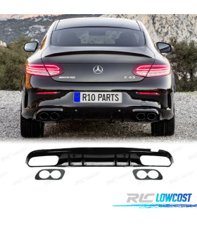 DIFUSOR MERCEDES W205 C205 COUPE AMG 14-18 LOOK C43 NEGRO