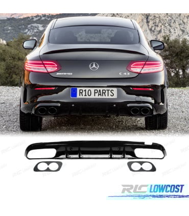 DIFUSOR MERCEDES W205 C205 COUPE AMG 14-18 LOOK C43 NEGRO