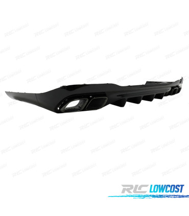 DIFUSOR MERCEDES W206 AMG 21- LOOK C63 + COLAS ESCAPE NEGRO PLASTICO ABS