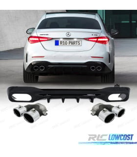 DIFUSOR MERCEDES W206 AMG 21- LOOK C43 + COLAS ESCAPE CROMO