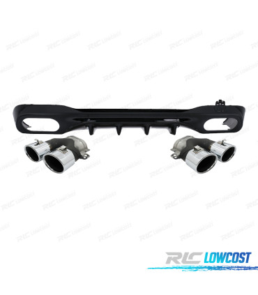 DIFUSOR MERCEDES W206 AMG 21- LOOK C43 + COLAS ESCAPE CROMO