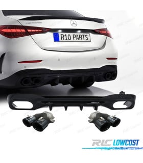 DIFUSOR MERCEDES W206 AMG 21- LOOK C43 + COLAS ESCAPE NEGRO