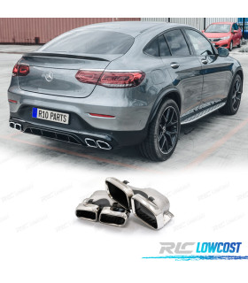 COLAS DE ESCAPE MERCEDES GLC W253 X253 C253 15-18 LOOK GLC63 CROMO