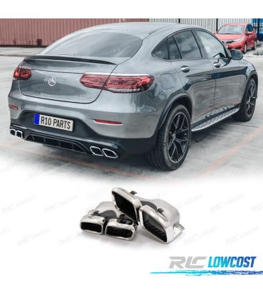 COLAS DE ESCAPE MERCEDES GLC W253 X253 C253 15-18 LOOK GLC63 CROMO