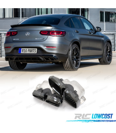 COLAS DE ESCAPE MERCEDES GLC W253 X253 C253 15-22 LOOK GLC63 NEGRO