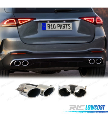 COLAS DE ESCAPE MERCEDES GLE W167 19- LOOK GLE53 CROMO