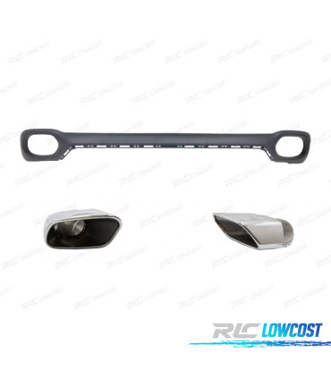 DIFUSOR BMW X6 F16 14-19 LOOK M + COLAS ESCAPE CROMO