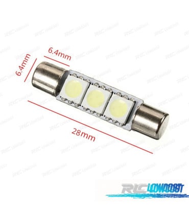 BOMBILLA LED TIPO FUSIBLE 28MM 3LED