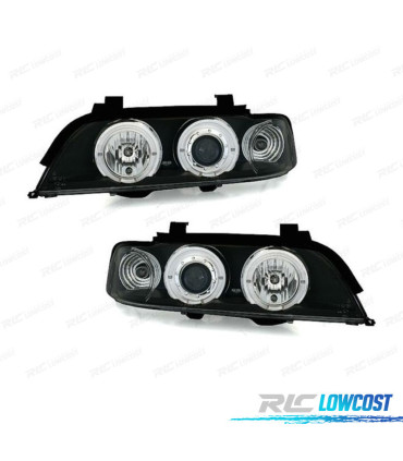FAROS BMW E39 95-00 OJOS ANGEL LED FONDO NEGRO