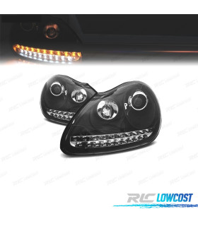 FAROS PARA PORSCHE CAYENNE 03-07 LUZ DIURNA XENON FONDO NEGRO