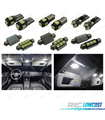 KIT 17 BOMBILLAS LED INTERIOR AUDI A3 S3 8 V SEDAN QUATTRO SPORTBACK LIMUSINA 14-